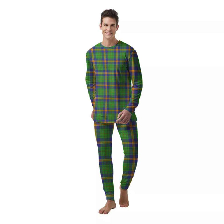 Scottish New Mexico Clan Tartan Pajama Set  Men Front Side Tartan Plaid