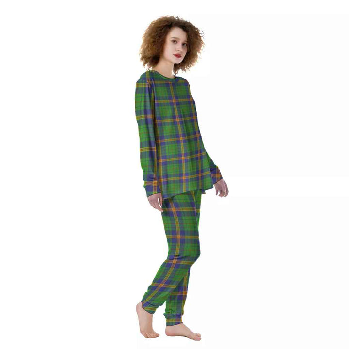 Scottish New Mexico Clan Tartan Pajama Set Women Front Side Tartan Plaid