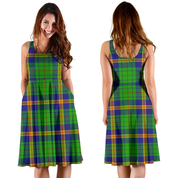 Scottish New Mexico Clan Tartan Women Midi Dress