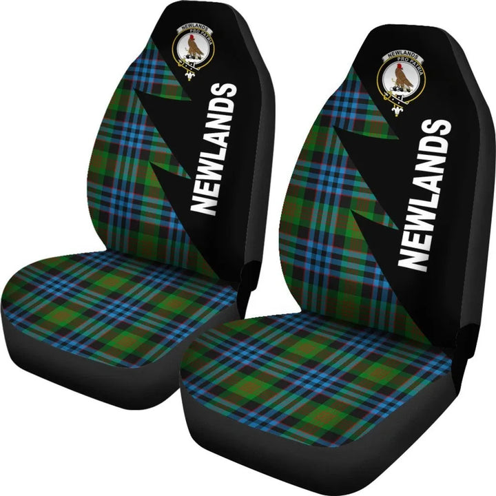 Scottish Newlands Clan Crest Tartan Car Seat Covers - Flash Style 2