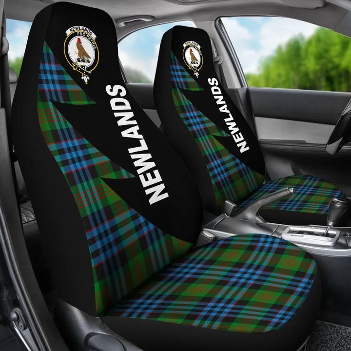Scottish Newlands Clan Crest Tartan Car Seat Covers - Flash Style 3