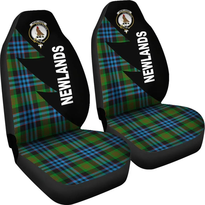 Scottish Newlands Clan Crest Tartan Car Seat Covers - Flash Style 4