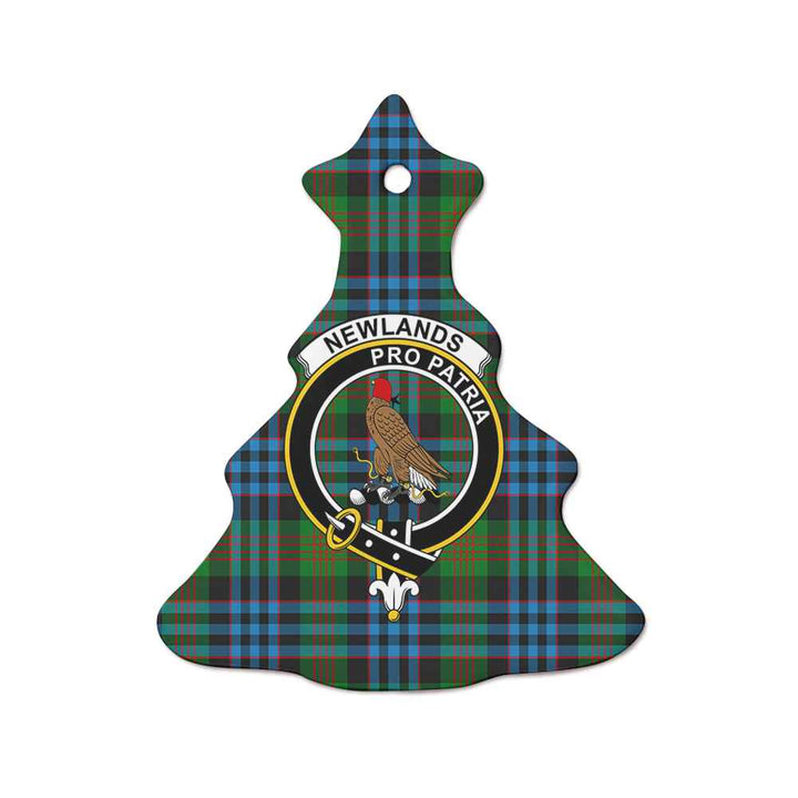 Scottish Newlands Clan Crest Tartan Ceramic Ornament Tree Shape Tartan Plaid
