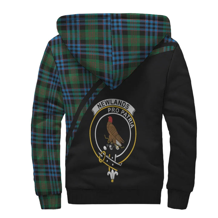 Scottish Newlands Clan Crest Tartan Curve Sherpa Hoodie