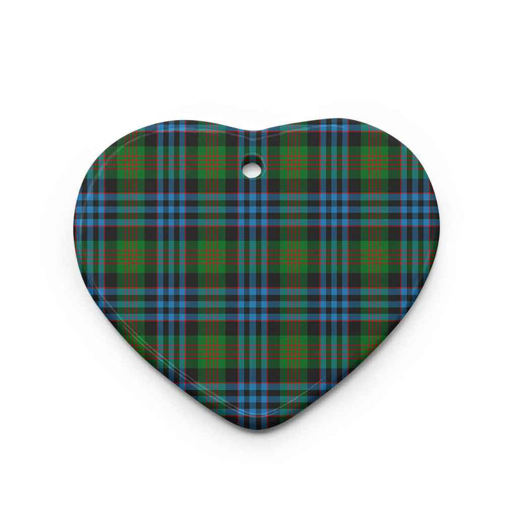Scottish Newlands of Lauriston Clan Tartan Ceramic Ornament Heart Shape Tartan Plaid