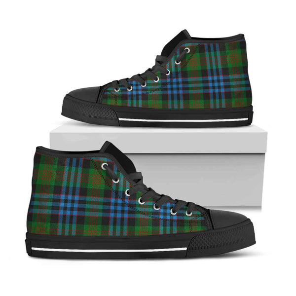 Scottish Newlands of Lauriston Clan Tartan High Top Shoes Black Sole Tartan Plaid