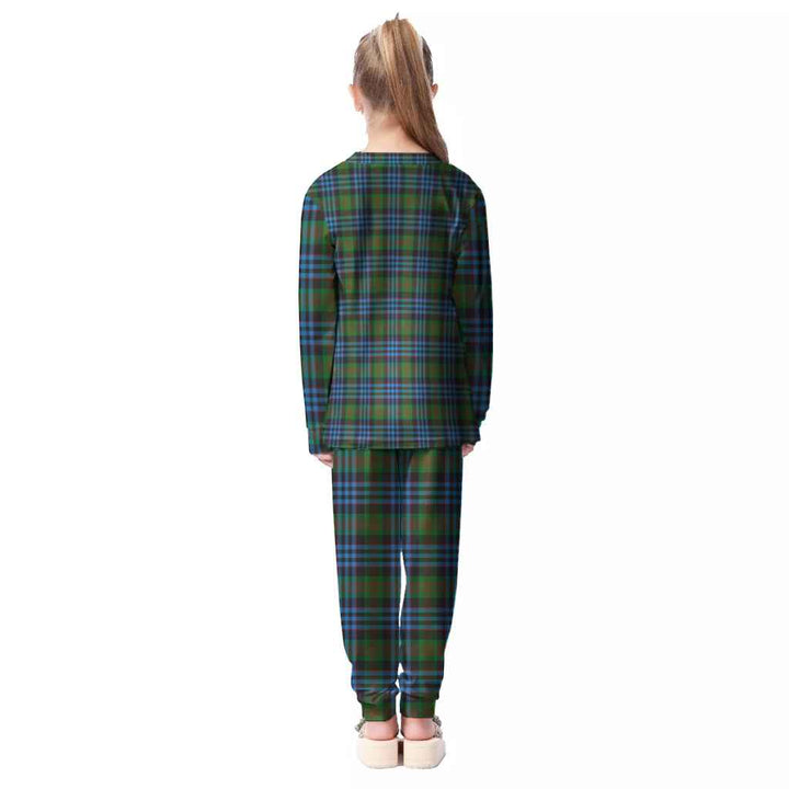 Scottish Newlands of Lauriston Clan Tartan Pajama Set Kid Back Side Tartan Plaid