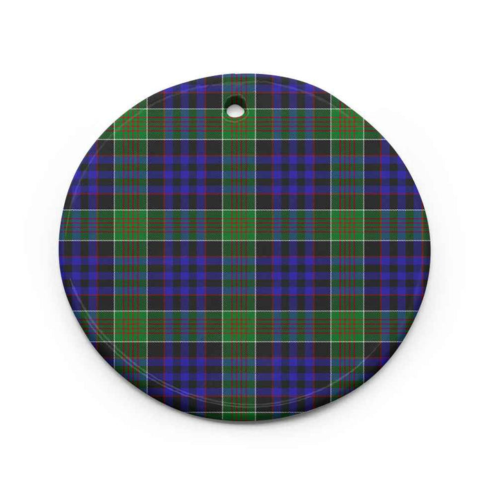 Scottish Newman Clan Tartan Ceramic Ornament Circle Shape Tartan Plaid