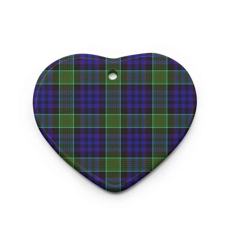 Scottish Newman Clan Tartan Ceramic Ornament Heart Shape Tartan Plaid