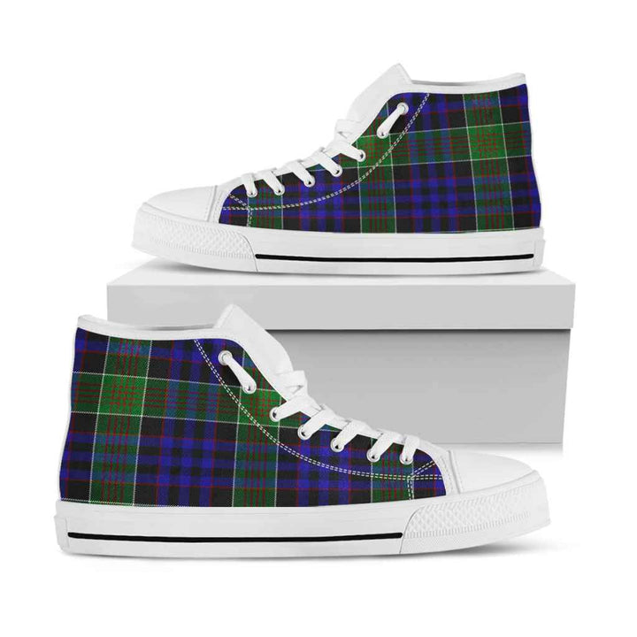 Scottish Newman Clan Tartan High Top Shoes White Sole Tartan Plaid