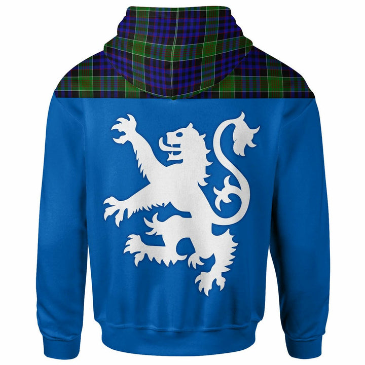 Scottish Newman Clan Tartan Hoodie - Lion Rampant of Scotland With Flag back Side Tartan Plaid