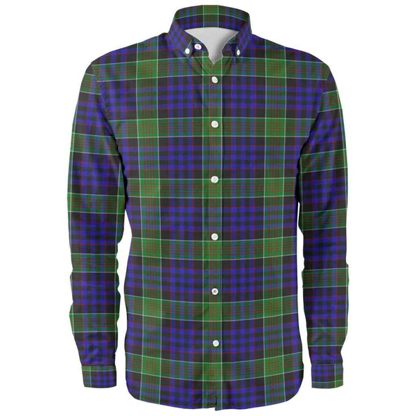 Scottish Newman Clan Tartan Long Sleeve Shirt Front Side Tartan Plaid