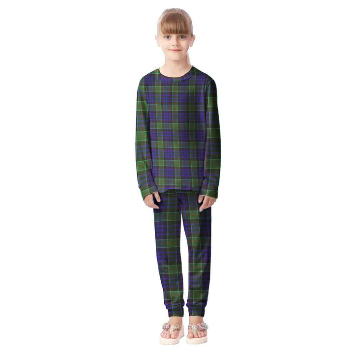Scottish Newman Clan Tartan Pajama Set Kid Front Side Tartan Plaid