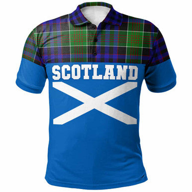 Scottish Newman Clan Tartan Polo Shirt - Lion Rampant of Scotland With Flag Front Side Tartan Plaid