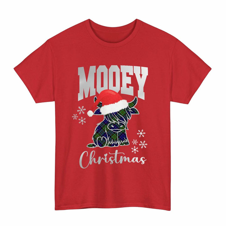 Scottish Newman Clan Tartan T-Shirt - Mooey Christmas Tartan Plaid Red Color