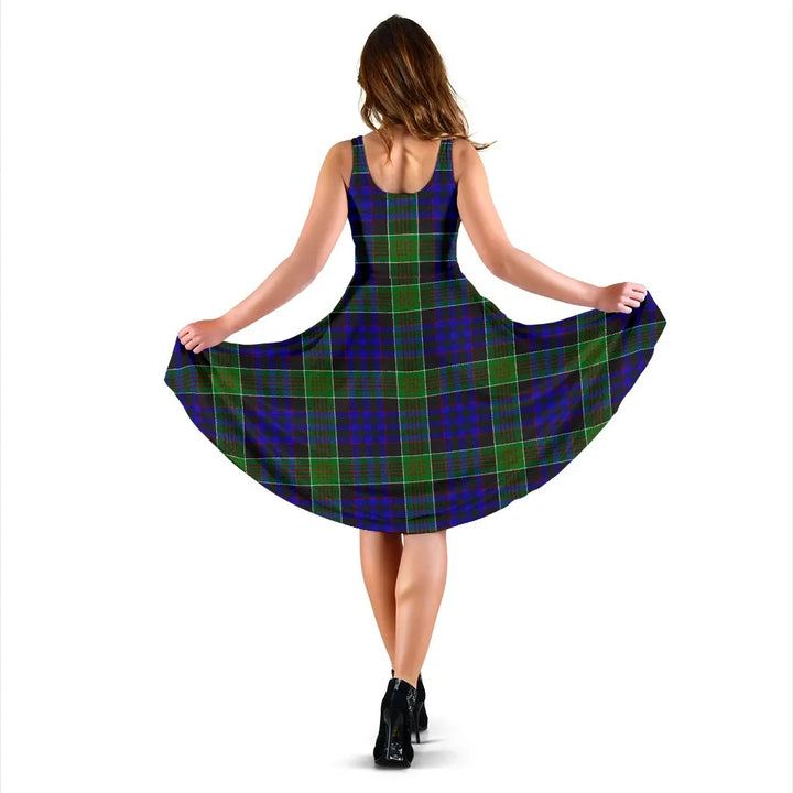 Scottish Newman Clan Tartan Women Midi Dress