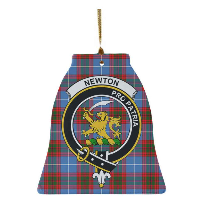 Scottish Newton Clan Crest Tartan Ceramic Ornament Bell Shape Tartan Plaid