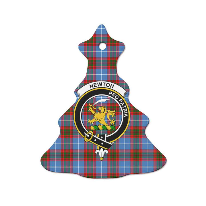 Scottish Newton Clan Crest Tartan Ceramic Ornament Tree Shape Tartan Plaid