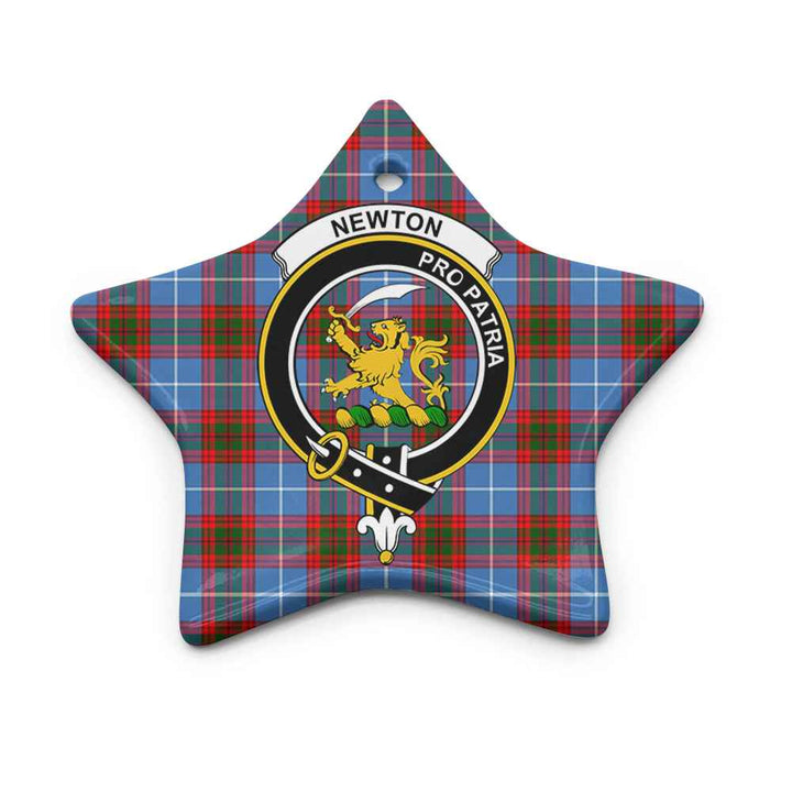 Scottish Newton Clan Crest Tartan Ceramic Ornament Star Shape Tartan Plaid