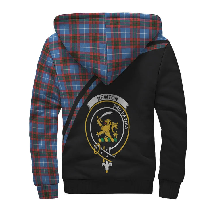 Scottish Newton Clan Crest Tartan Curve Sherpa Hoodie