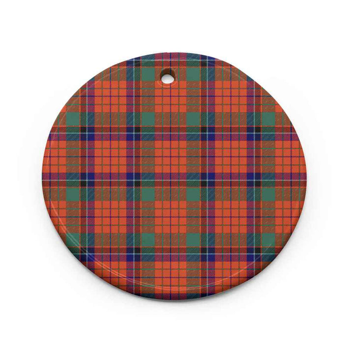 Scottish Nicolson Ancient Clan Tartan Ceramic Ornament Circle Shape Tartan Plaid