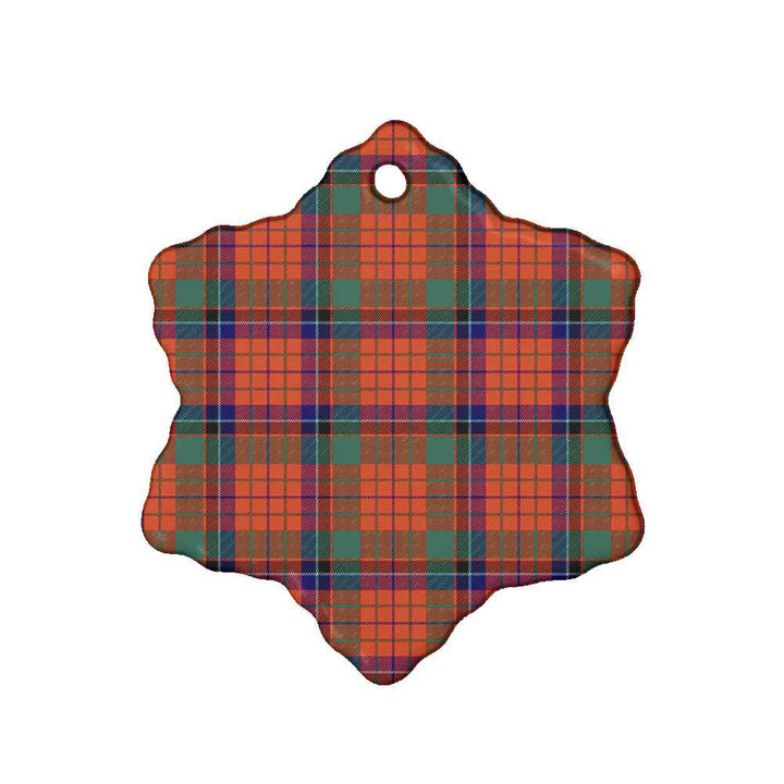 Scottish Nicolson Ancient Clan Tartan Ceramic Ornament Snow Flake Shape Tartan Plaid