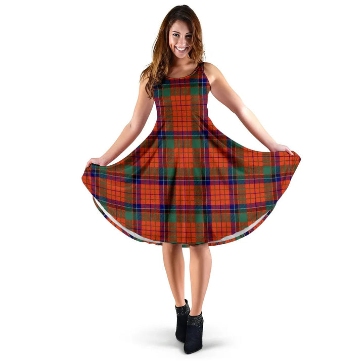 Scottish Nicolson Ancient Clan Tartan Women Midi Dress