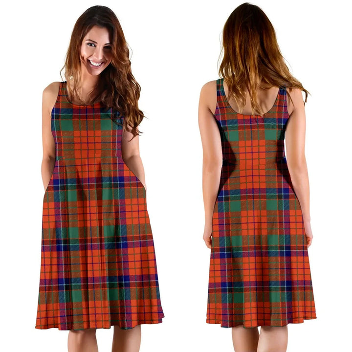 Scottish Nicolson Ancient Clan Tartan Women Midi Dress