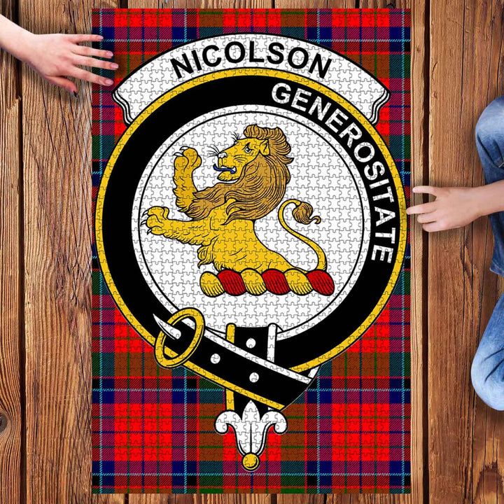Scottish Nicolson Clan Crest Tartan Jigsaw Puzzle 3