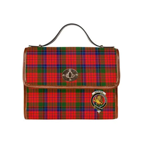 Scottish Nicolson Clan Crest Tartan Waterproof Canvas Bag Tartan Plaid 1