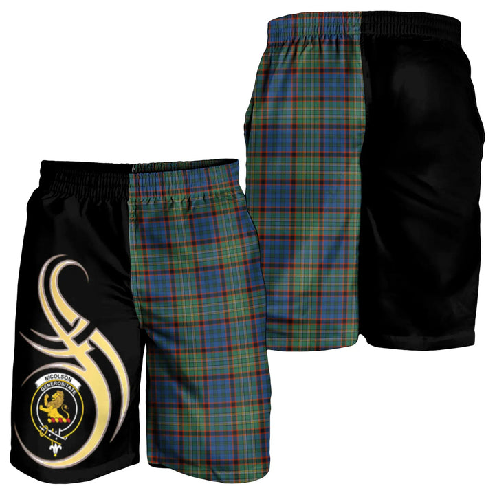 Scottish Nicolson Hunting Ancient Clan Crest Tartan Believe in Me Men's Shorts