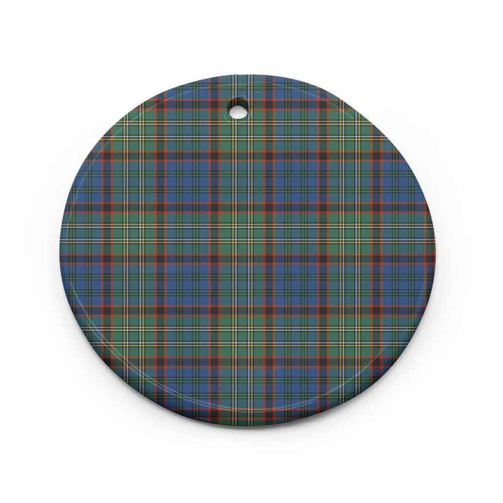 Scottish Nicolson Hunting Ancient Clan Tartan Ceramic Ornament Circle Shape Tartan Plaid