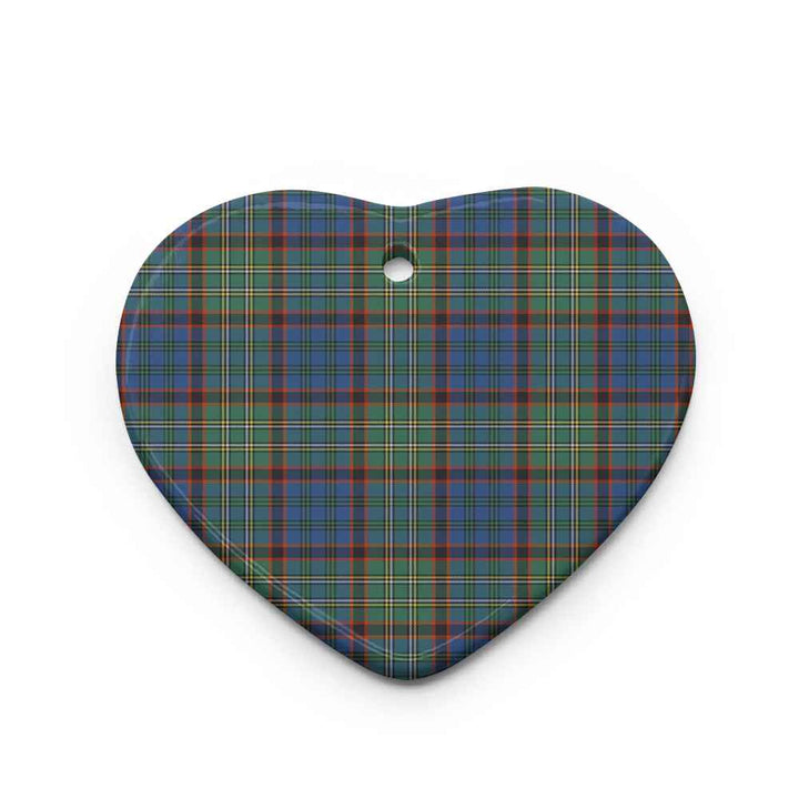 Scottish Nicolson Hunting Ancient Clan Tartan Ceramic Ornament Heart Shape Tartan Plaid