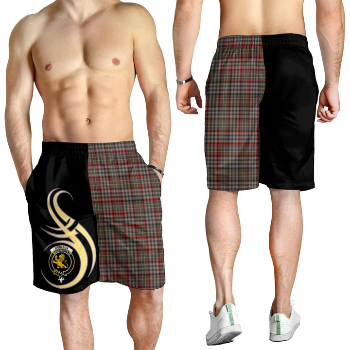 Scottish Nicolson Hunting Weathered Clan Crest Tartan Believe in Me Men's Shorts