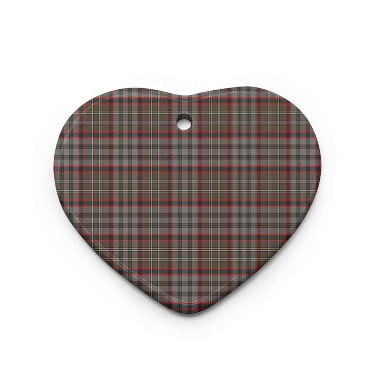 Scottish Nicolson Hunting Weathered Clan Tartan Ceramic Ornament Heart Shape Tartan Plaid