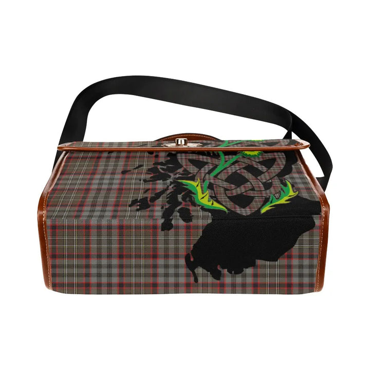 Scottish Nicolson Hunting Weathered Clan Tartan Waterproof Canvas Bag With Thistle Tartan Plaid 5