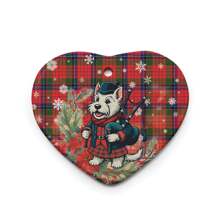 Scottish Nicolson Modern Clan Tartan Ceramic Ornament Cute Scottish Terrier Dog Heart Style Tartan Plaid