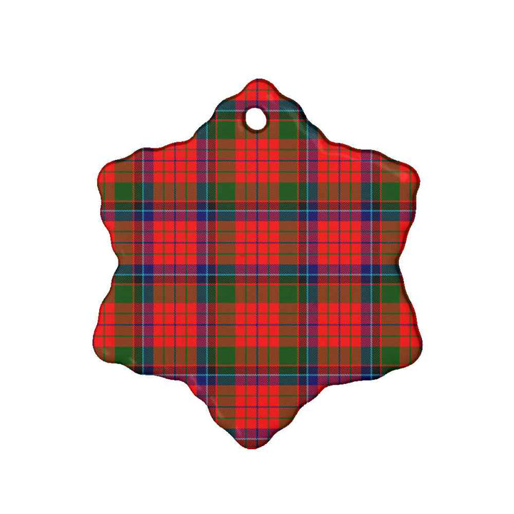 Scottish Nicolson Modern Clan Tartan Ceramic Ornament Snow Flake Shape Tartan Plaid
