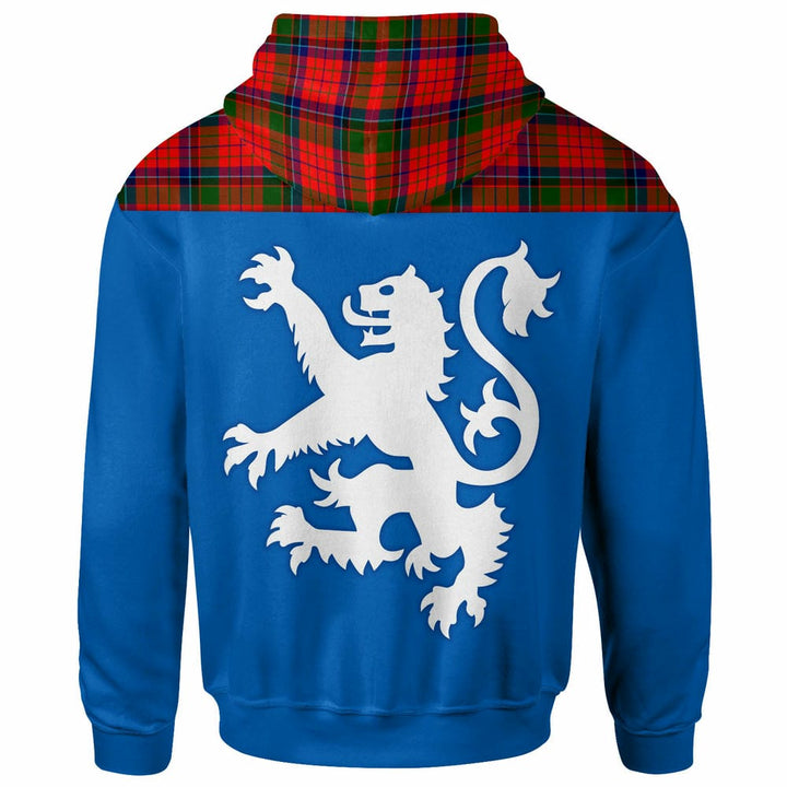 Scottish Nicolson Modern Clan Tartan Hoodie - Lion Rampant of Scotland With Flag back Side Tartan Plaid