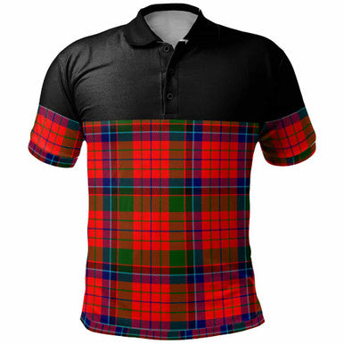Scottish Nicolson Modern Clan Tartan Polo Shirt - Horizontal Style Front Side Tartan Plaid