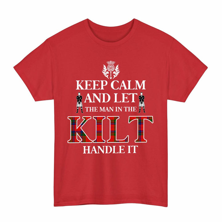 Scottish Nicolson Modern Clan Tartan T-Shirt - Keep Calm Tartan Plaid Red Color