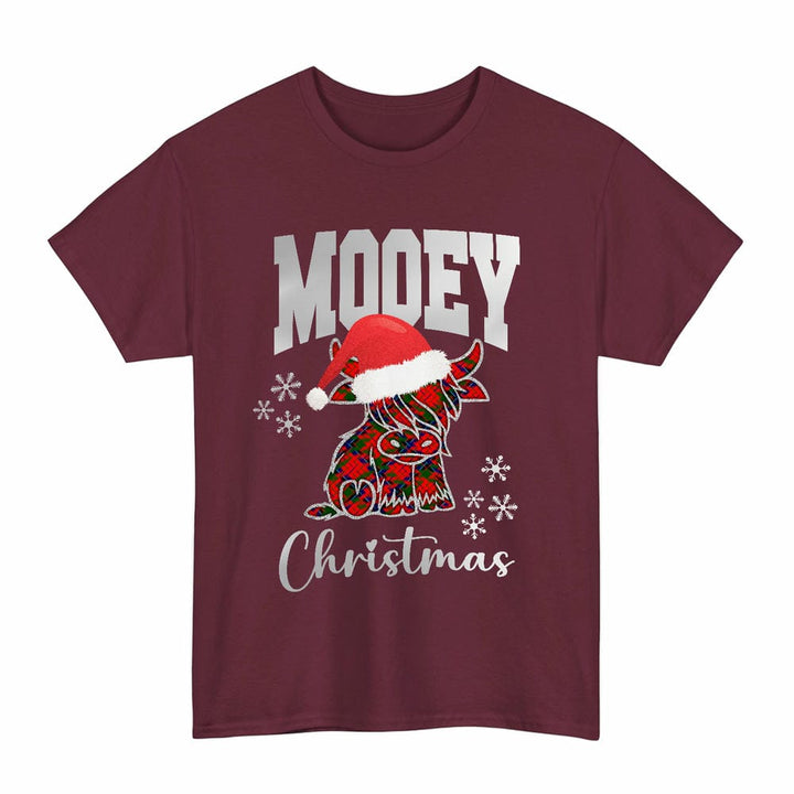 Scottish Nicolson Modern Clan Tartan T-Shirt - Mooey Christmas Tartan Plaid Maroon Color