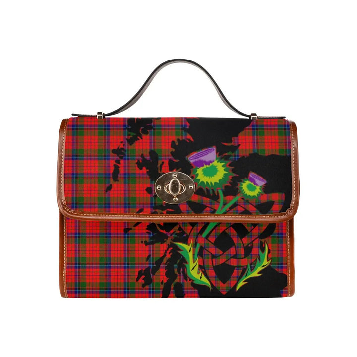 Scottish Nicolson Modern Clan Tartan Waterproof Canvas Bag With Thistle Tartan Plaid 2