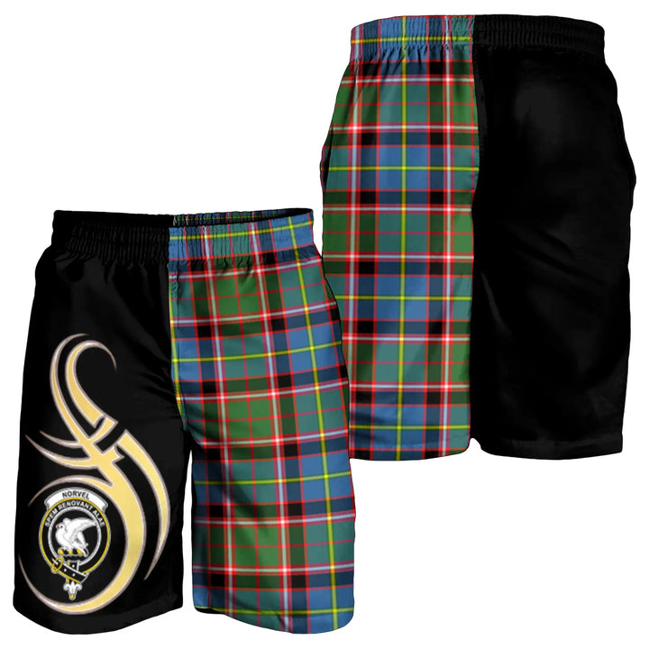 Scottish Norvel Clan Crest Tartan Believe in Me Men's Shorts