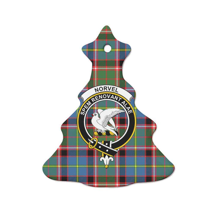 Scottish Norvel Clan Crest Tartan Ceramic Ornament Tree Shape Tartan Plaid
