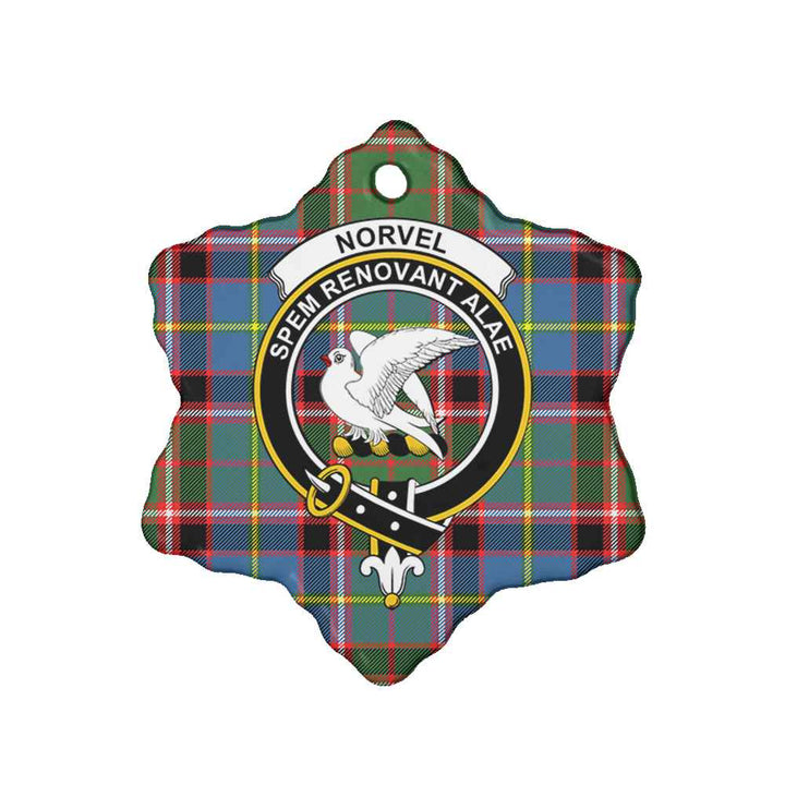 Scottish Norvel Clan Crest Tartan Ceramic Ornament Snow Flake Shape Tartan Plaid