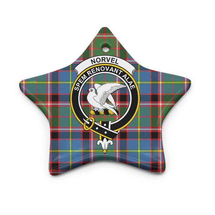 Scottish Norvel Clan Crest Tartan Ceramic Ornament Star Shape Tartan Plaid