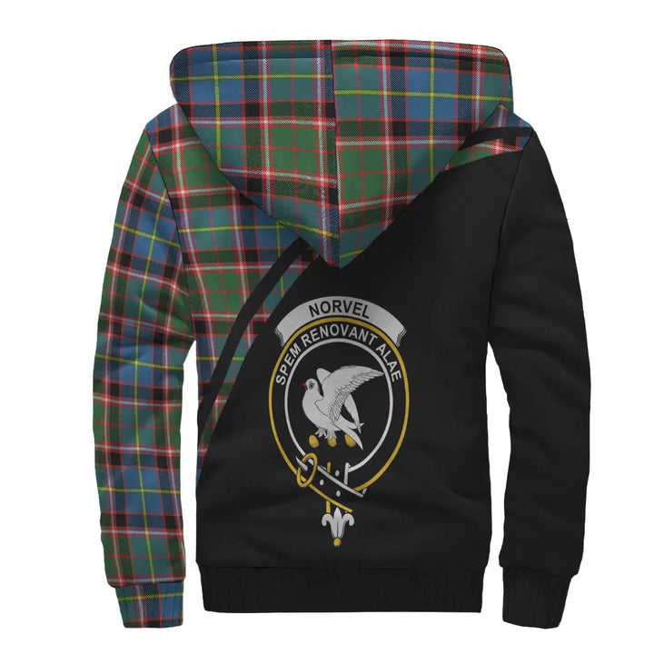 Scottish Norvel Clan Crest Tartan Curve Sherpa Hoodie