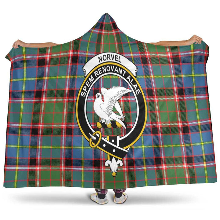 Scottish Norvel Clan Crest Tartan Hooded Blanket Tartan Plaid 1