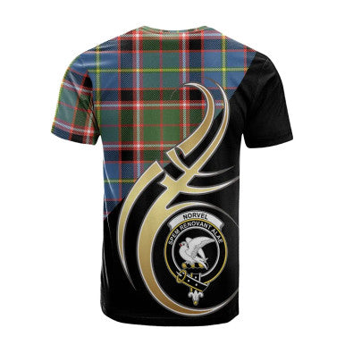 Scottish Norvel Clan Crest Tartan T-Shirt Believe in Me Back Side Tartan Plaid